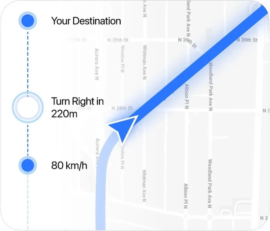 Turn-by-turn navigation card